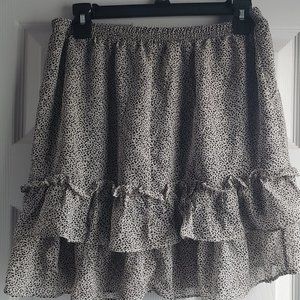 Animal Print Mini Ruffled Skirt